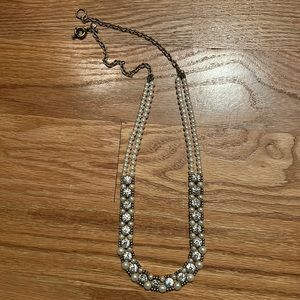 J. Crew statement crystal and pearl necklace